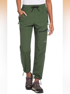 Baleaf Army Green Cargo Jogger Hiking Pants